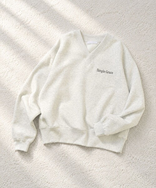 Firsthand(ファーストハンド)の「Firsthand/ファーストハンド 限定展開 オーガニックコットン Vネック スウェット(スウェット・レディース・ブラウン/チャコールグレー/ナチュラル/ピンク・FREE)」の3枚目の写真