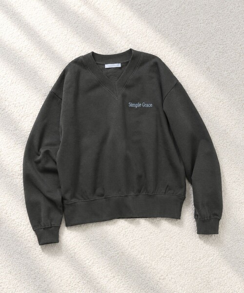 Firsthand(ファーストハンド)の「Firsthand/ファーストハンド 限定展開 オーガニックコットン Vネック スウェット(スウェット・レディース・ブラウン/チャコールグレー/ナチュラル/ピンク・FREE)」の1枚目の写真