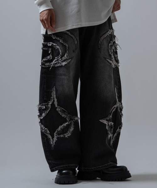 improves(インプローブス)の「ダメージモチーフ カーブデニムパンツ(デニムパンツ・メンズ・ブラック/ブラック系・LARGE/MEDIUM)」の3枚目の写真