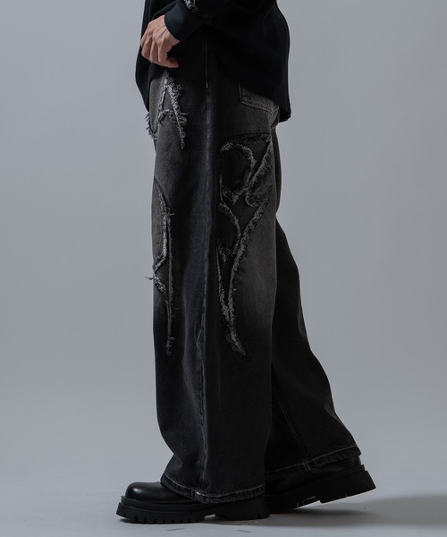 improves(インプローブス)の「ダメージモチーフ カーブデニムパンツ(デニムパンツ・メンズ・ブラック/ブラック系・LARGE/MEDIUM)」の10枚目の写真