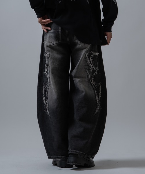 improves(インプローブス)の「ダメージモチーフ カーブデニムパンツ(デニムパンツ・メンズ・ブラック/ブラック系・LARGE/MEDIUM)」の11枚目の写真