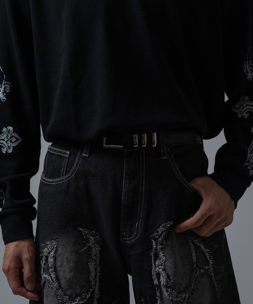 improves(インプローブス)の「ダメージモチーフ カーブデニムパンツ(デニムパンツ・メンズ・ブラック/ブラック系・LARGE/MEDIUM)」の13枚目の写真