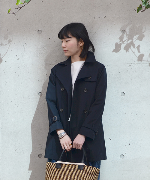 liflattie ships（リフラティ シップス）の「liflattie ships:コンパクトギャバ トレンチコート（トレンチコート・レディース・ネイビー/ベージュ/オリーブ・MEDIUM/SMALL）」の18枚目の写真