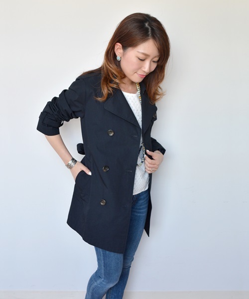 liflattie ships（リフラティ シップス）の「liflattie ships:コンパクトギャバ トレンチコート（トレンチコート・レディース・ネイビー/ベージュ/オリーブ・MEDIUM/SMALL）」の19枚目の写真