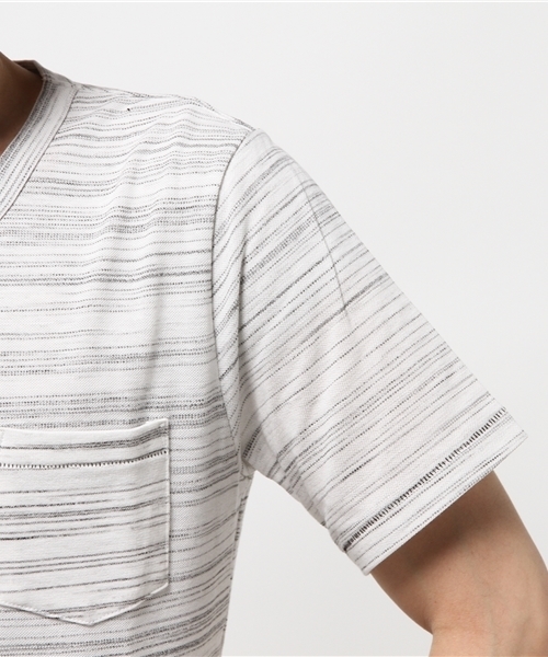 HAMNETT（ハムネット）の「【HAMNETT】 コブラステッチショートスリーブ / カットソー（Tシャツ/カットソー・メンズ・ホワイト/ネイビー・LARGE/MEDIUM/SMALL）」の6枚目の写真