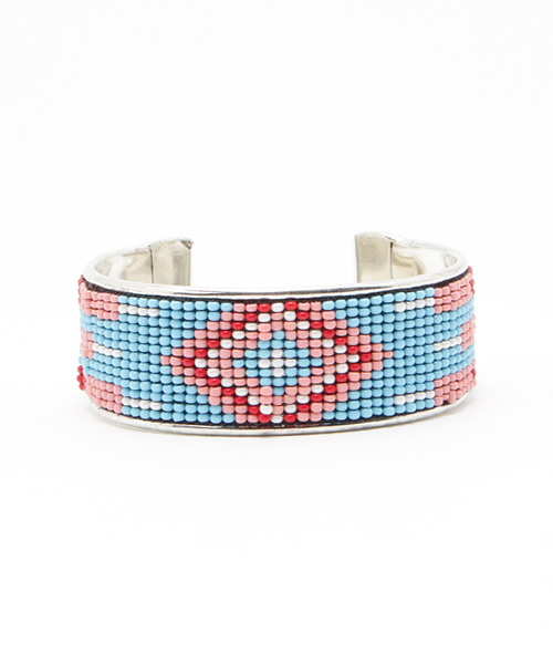 RAGEBLUE（レイジブルー）の「ビーズバングル/722264（ブレスレット・メンズ・レッド/ブラック/ライトブルー・FREE）」の3枚目の写真