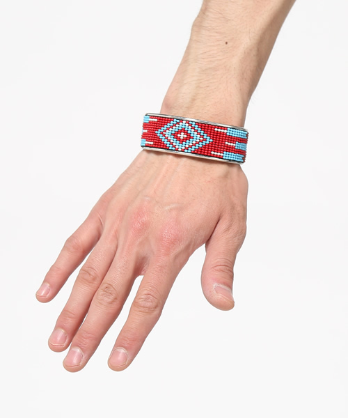 RAGEBLUE（レイジブルー）の「ビーズバングル/722264（ブレスレット・メンズ・レッド/ブラック/ライトブルー・FREE）」の9枚目の写真