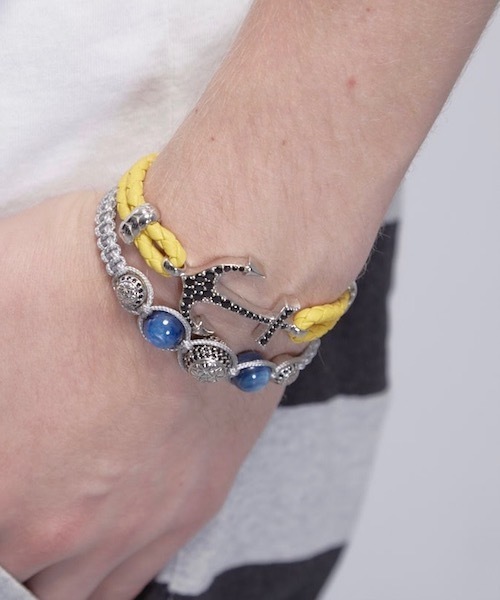 ATOLYESTONE(アトリエストーン)の「Nappa Leather Anchor Bracelet(ブレスレット)」|イエロー