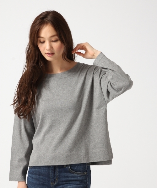 GLOBAL WORK(グローバルワーク)の「スーピマクルーネックプルオーバー長袖/725119(Tシャツ/カットソー・レディース・その他/ライトピンク/グレー/ネイビー/ホワイト・LARGE/MEDIUM/SMALL)」の3枚目の写真