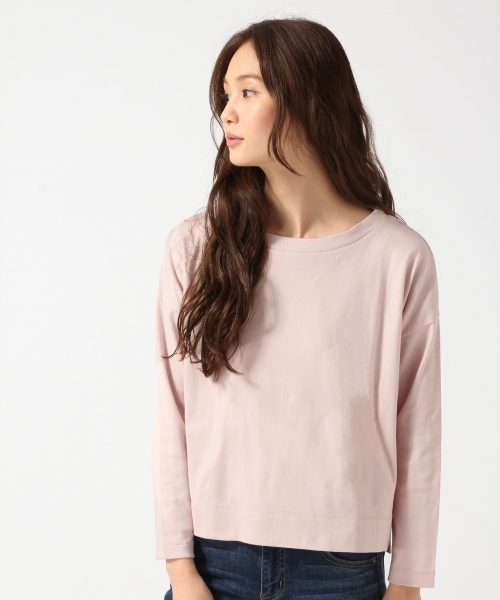 GLOBAL WORK(グローバルワーク)の「スーピマクルーネックプルオーバー長袖/725119(Tシャツ/カットソー・レディース・その他/ライトピンク/グレー/ネイビー/ホワイト・LARGE/MEDIUM/SMALL)」の5枚目の写真