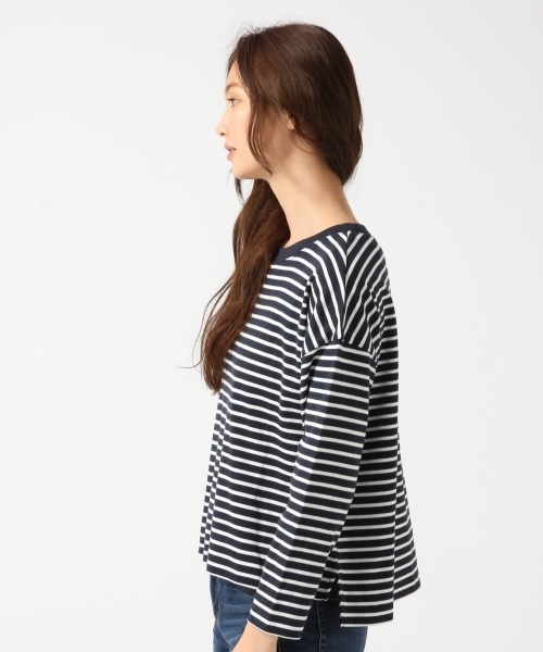 GLOBAL WORK(グローバルワーク)の「スーピマクルーネックプルオーバー長袖/725119(Tシャツ/カットソー・レディース・その他/ライトピンク/グレー/ネイビー/ホワイト・LARGE/MEDIUM/SMALL)」の6枚目の写真