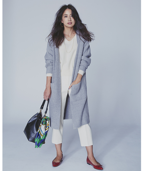 N.（N. Natural Beauty Basic）（エヌエヌナチュラルビューティーベーシック）の「《N.×東原亜希×山田あゆみ(GREED International)》コラボ 5Gコーディガン（その他アウター・レディース・グレー/ベージュ/ネイビー・MEDIUM）」の2枚目の写真