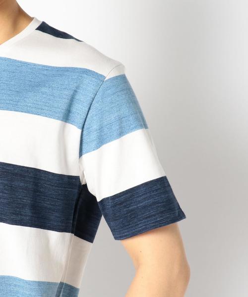 SHIPS(シップス)の「SC: "MADE IN JAPAN" マルチ ワイドボーダー Vネック Tシャツ■(Tシャツ/カットソー・メンズ・ピンク/キャメル/チャコールグレー/ヘザーグレー/ブルー系その他/ロイヤルブルー/オレンジ系その他/ネイビー/ピンク系その他/レッド系その他・SMALL/LARGE/X-LARGE/MEDIUM)」の18枚目の写真