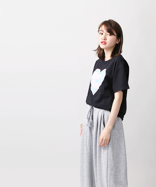 WEGO(ウィゴー)の「WEGO/ビッグハートプリントカットソー(Tシャツ/カットソー・レディース・ブラック/ホワイト・FREE)」の6枚目の写真