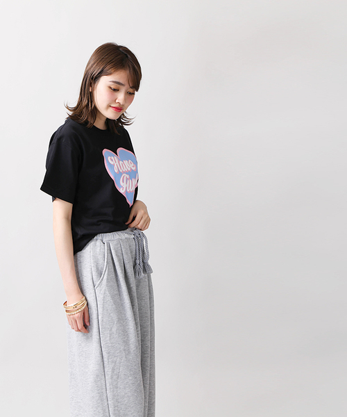 WEGO(ウィゴー)の「WEGO/ビッグハートプリントカットソー(Tシャツ/カットソー・レディース・ブラック/ホワイト・FREE)」の12枚目の写真