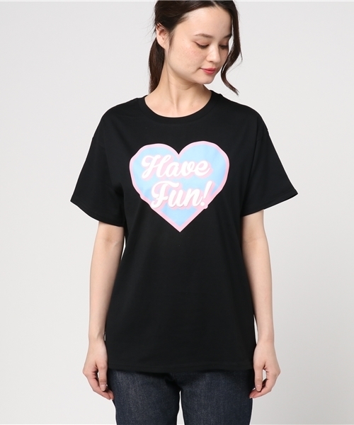 WEGO(ウィゴー)の「WEGO/ビッグハートプリントカットソー(Tシャツ/カットソー・レディース・ブラック/ホワイト・FREE)」の13枚目の写真