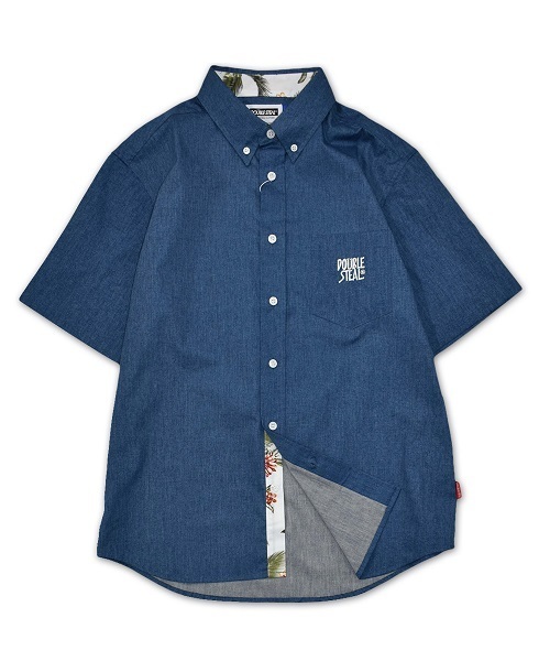 DOUBLE STEAL（ダブルスティール）の「Parts Aloha ボタンダウン　シャツ（シャツ/ブラウス・メンズ・ネイビー/ホワイト・LARGE/MEDIUM/X-LARGE）」の2枚目の写真