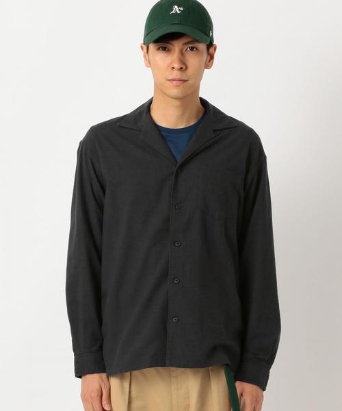 green label relaxing(グリーンレーベルリラクシング)の「ST ビエラ オープンカラー SOLID シャツ / 開襟シャツ ◆(シャツ/ブラウス・メンズ・ダークグレー/ダークブラウン/ダークグリーン/ライトグレー・LARGE/X-LARGE/SMALL/X-SMALL/MEDIUM)」の3枚目の写真