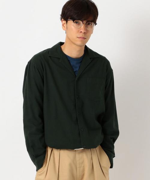 green label relaxing(グリーンレーベルリラクシング)の「ST ビエラ オープンカラー SOLID シャツ / 開襟シャツ ◆(シャツ/ブラウス・メンズ・ダークグレー/ダークブラウン/ダークグリーン/ライトグレー・LARGE/X-LARGE/SMALL/X-SMALL/MEDIUM)」の4枚目の写真