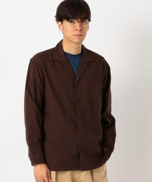 green label relaxing(グリーンレーベルリラクシング)の「ST ビエラ オープンカラー SOLID シャツ / 開襟シャツ ◆(シャツ/ブラウス・メンズ・ダークグレー/ダークブラウン/ダークグリーン/ライトグレー・LARGE/X-LARGE/SMALL/X-SMALL/MEDIUM)」の7枚目の写真
