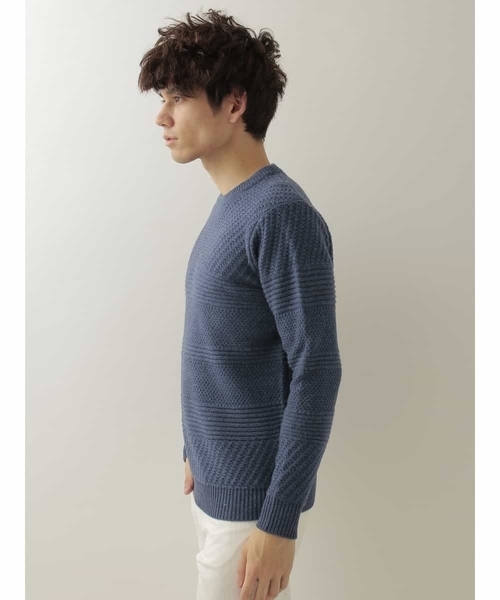 MICHEL KLEIN HOMME (ミッシェルクランオム)の「モンブランラムウールニット(ニット/セーター・メンズ・ブルー/アイボリー/ベージュ/グレー・LARGE/MEDIUM)」の5枚目の写真