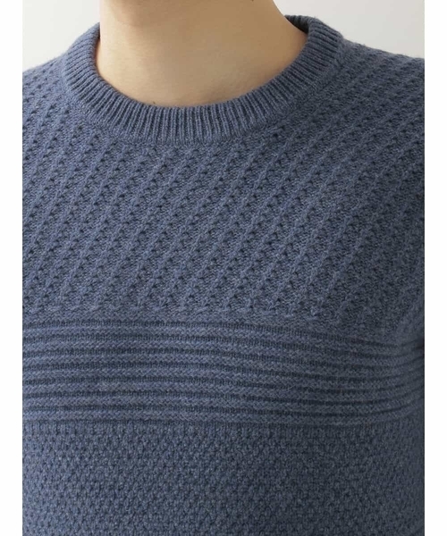 MICHEL KLEIN HOMME (ミッシェルクランオム)の「モンブランラムウールニット(ニット/セーター・メンズ・ブルー/アイボリー/ベージュ/グレー・LARGE/MEDIUM)」の7枚目の写真
