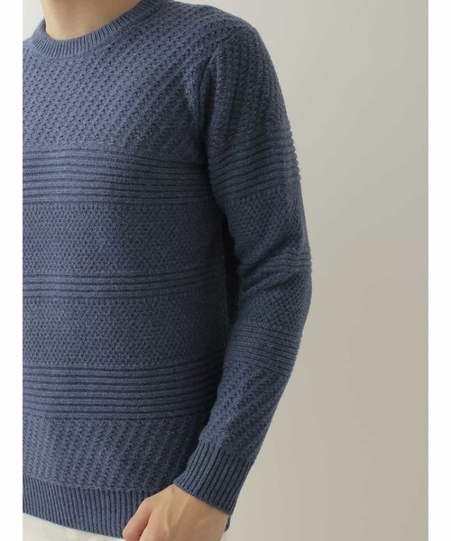 MICHEL KLEIN HOMME (ミッシェルクランオム)の「モンブランラムウールニット(ニット/セーター・メンズ・ブルー/アイボリー/ベージュ/グレー・LARGE/MEDIUM)」の8枚目の写真