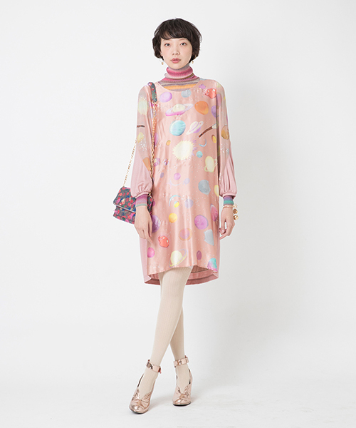 TSUMORI CHISATO ツモリチサト　切替　ワンピース　シアー　ドット TSUMORI CHISATO（ツモリチサト）の「TCﾕﾆﾊﾞｰｽｼﾌｫﾝT（ワンピース