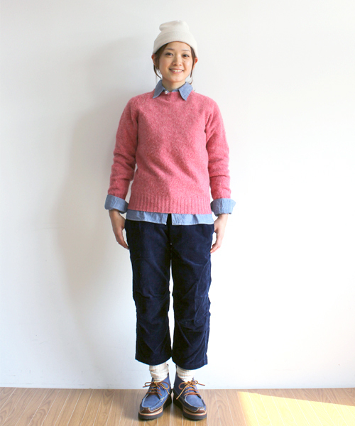 BEAMS BOY（ビームスボーイ）の「Nor’Easterly / シェトランド シャギー クルー 12（ニット/セーター・レディース・ライトグレー/ベージュ/ピンク/ミント/サックスブルー/インディゴブルー・34）」の8枚目の写真