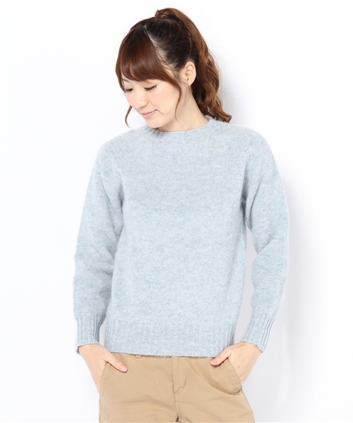 BEAMS BOY（ビームスボーイ）の「Nor’Easterly / シェトランド シャギー クルー 12（ニット/セーター・レディース・ライトグレー/ベージュ/ピンク/ミント/サックスブルー/インディゴブルー・34）」の5枚目の写真