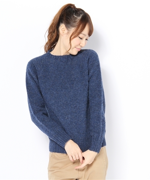BEAMS BOY（ビームスボーイ）の「Nor’Easterly / シェトランド シャギー クルー 12（ニット/セーター・レディース・ライトグレー/ベージュ/ピンク/ミント/サックスブルー/インディゴブルー・34）」の6枚目の写真