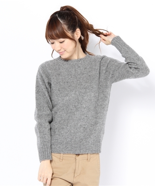 BEAMS BOY（ビームスボーイ）の「Nor’Easterly / シェトランド シャギー クルー 12（ニット/セーター・レディース・ライトグレー/ベージュ/ピンク/ミント/サックスブルー/インディゴブルー・34）」の2枚目の写真