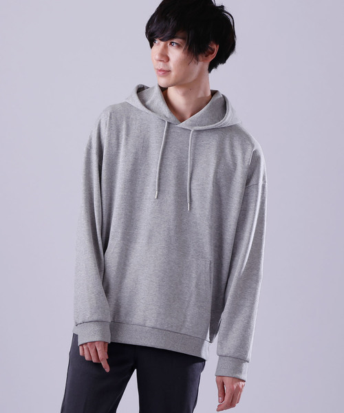 MONO-MART（モノマート）の「ドロップショルダーカラーリングプルオーバーパーカー/オーバーサイズスウェット（パーカー・メンズ・ブラック/ベージュ/ネイビー/ブラウン/グレー/ブルー/グリーン/アイボリー/オートミール/ブラウン系その他/ワイン/チャコール・FREE）」の3枚目の写真