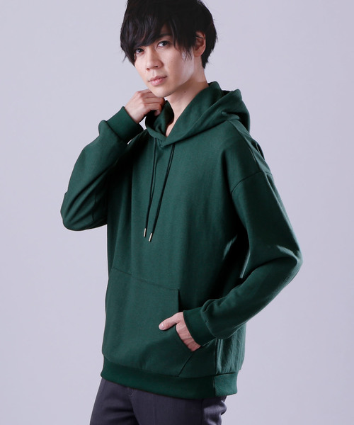 MONO-MART（モノマート）の「ドロップショルダーカラーリングプルオーバーパーカー/オーバーサイズスウェット（パーカー・メンズ・ブラック/ベージュ/ネイビー/ブラウン/グレー/ブルー/グリーン/アイボリー/オートミール/ブラウン系その他/ワイン/チャコール・FREE）」の9枚目の写真