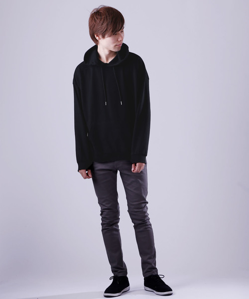 MONO-MART（モノマート）の「ドロップショルダーカラーリングプルオーバーパーカー/オーバーサイズスウェット（パーカー・メンズ・ブラック/ベージュ/ネイビー/ブラウン/グレー/ブルー/グリーン/アイボリー/オートミール/ブラウン系その他/ワイン/チャコール・FREE）」の18枚目の写真