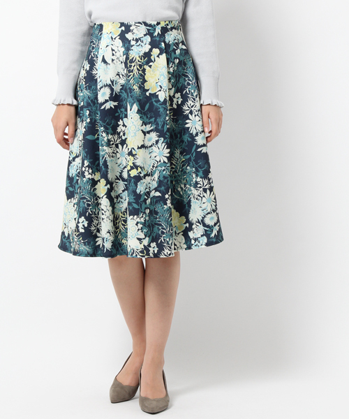 laboratory work（ラボラトリーワーク）の「花柄サーキュラースカート（スカート・レディース・ブルーグレー/ネイビー/イエロー系その他・MEDIUM）」の3枚目の写真