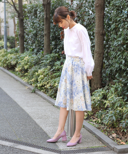 laboratory work（ラボラトリーワーク）の「花柄サーキュラースカート（スカート・レディース・ブルーグレー/ネイビー/イエロー系その他・MEDIUM）」の13枚目の写真