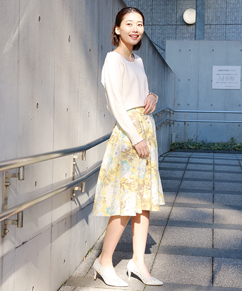 laboratory work（ラボラトリーワーク）の「花柄サーキュラースカート（スカート・レディース・ブルーグレー/ネイビー/イエロー系その他・MEDIUM）」の20枚目の写真