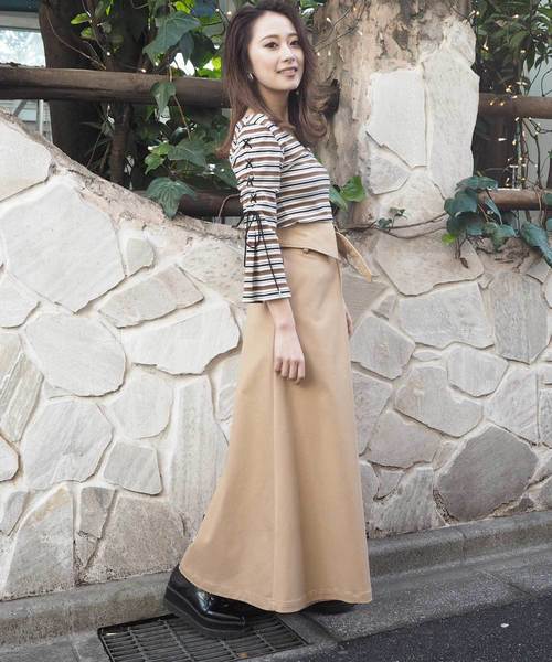 MURUA(ムルーア)の「ワイドベルトLongSK(スカート・レディース・ベージュ/カーキ・1/2)」の13枚目の写真