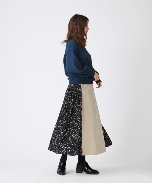 Velvet BY NOISE MAKER（ベルベッドバイノイズメーカー）の「ドット切替ミディ・スカート（スカート・レディース・ベージュ系その他/ブルー系その他・FREE）」の16枚目の写真