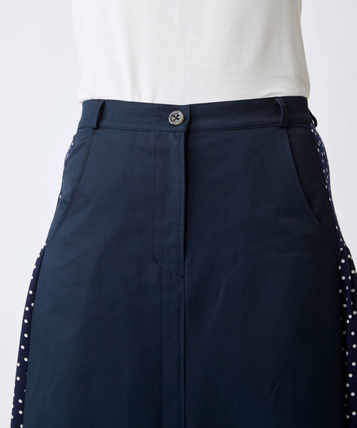 Velvet BY NOISE MAKER（ベルベッドバイノイズメーカー）の「ドット切替ミディ・スカート（スカート・レディース・ベージュ系その他/ブルー系その他・FREE）」の3枚目の写真