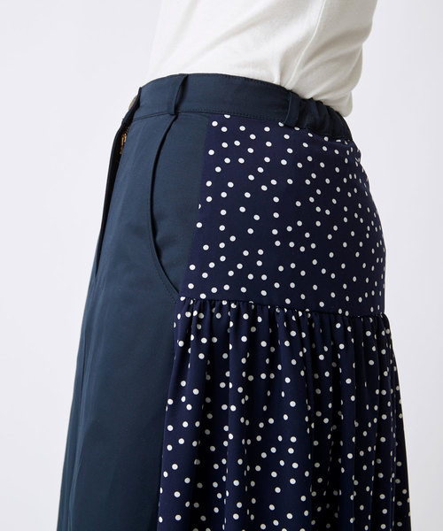 Velvet BY NOISE MAKER（ベルベッドバイノイズメーカー）の「ドット切替ミディ・スカート（スカート・レディース・ベージュ系その他/ブルー系その他・FREE）」の8枚目の写真