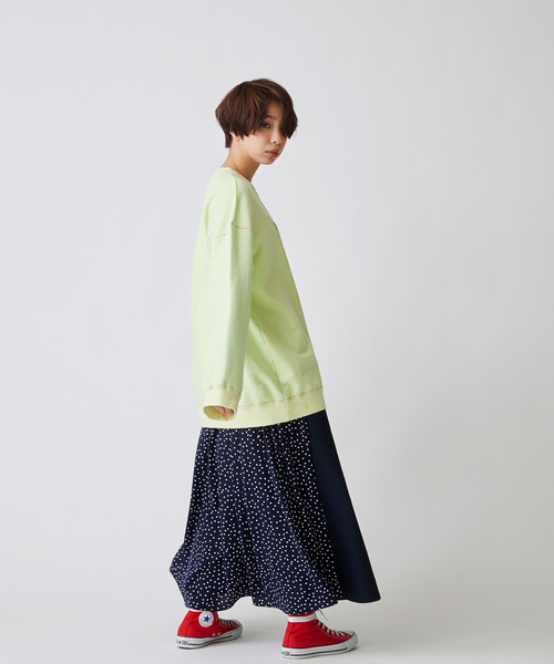 Velvet BY NOISE MAKER（ベルベッドバイノイズメーカー）の「ドット切替ミディ・スカート（スカート・レディース・ベージュ系その他/ブルー系その他・FREE）」の6枚目の写真