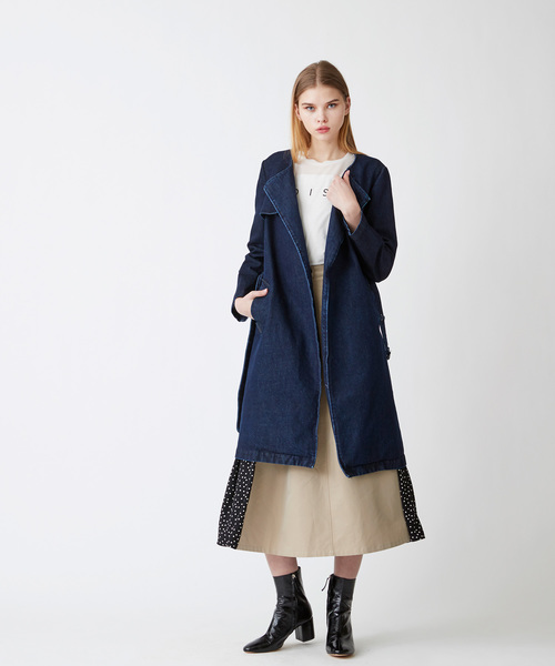 Velvet BY NOISE MAKER（ベルベッドバイノイズメーカー）の「ドット切替ミディ・スカート（スカート・レディース・ベージュ系その他/ブルー系その他・FREE）」の12枚目の写真