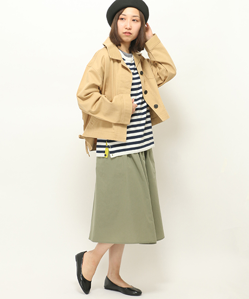 LBC(エルビーシー)の「サイドレースアップブルゾン(ブルゾン・レディース・ベージュ/オリーブ・MEDIUM/LARGE)」の1枚目の写真