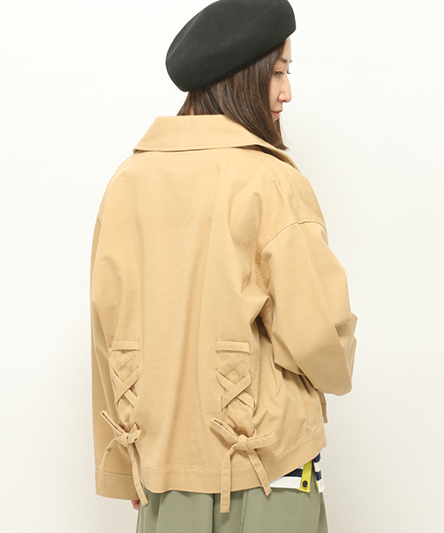 LBC(エルビーシー)の「サイドレースアップブルゾン(ブルゾン・レディース・ベージュ/オリーブ・MEDIUM/LARGE)」の6枚目の写真