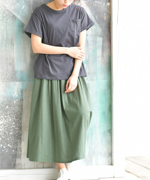 rps（アールピーエス）の「麻混ギャザースカート（スカート・レディース・ブラック系その他2/グリーン/ネイビー/ブルー系その他2/マスタード・M）」の3枚目の写真