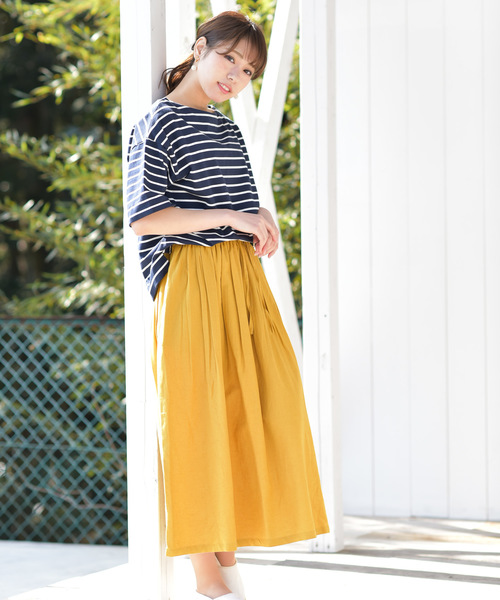 rps（アールピーエス）の「麻混ギャザースカート（スカート・レディース・ブラック系その他2/グリーン/ネイビー/ブルー系その他2/マスタード・M）」の10枚目の写真