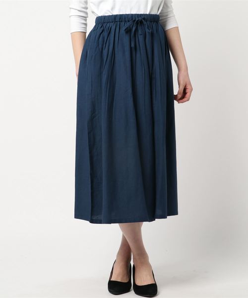 rps（アールピーエス）の「麻混ギャザースカート（スカート・レディース・ブラック系その他2/グリーン/ネイビー/ブルー系その他2/マスタード・M）」の8枚目の写真