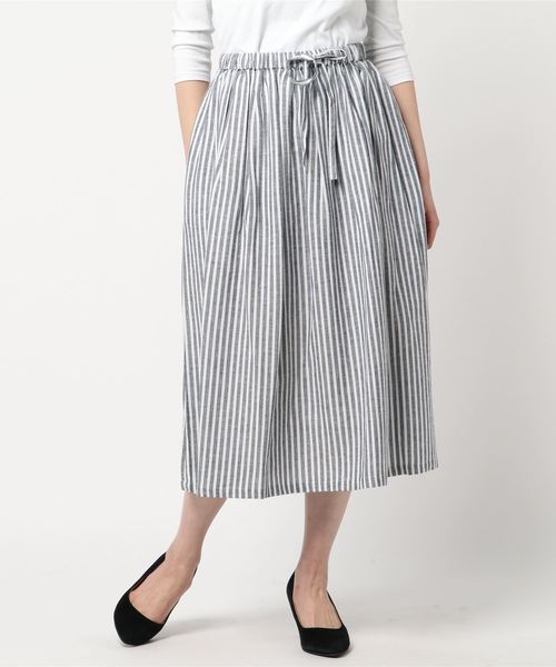 rps（アールピーエス）の「麻混ギャザースカート（スカート・レディース・ブラック系その他2/グリーン/ネイビー/ブルー系その他2/マスタード・M）」の9枚目の写真